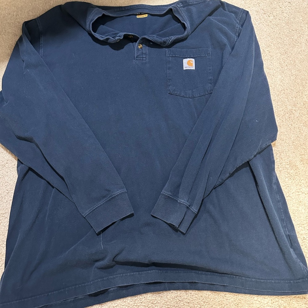 Carhartt Navy Long Sleeve Polo